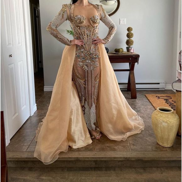gold homecoming dress Gold v neck lace short prom dress, gold homecoming dress  dresstby